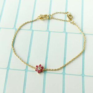 Kate Spade Myosotis Flower Pink Red Gold Bracelet with dust bag
